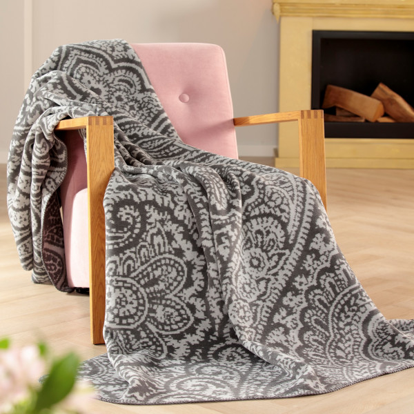 Biederlack blanket Swinging Paisley dark